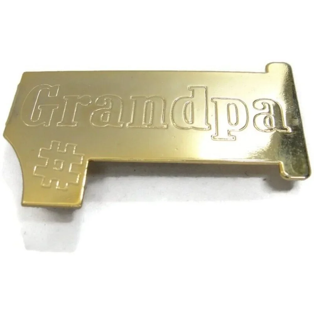 Vintage #1 Grandpa Money Clip Gold Tone Men Wallet ID Credit Card Holder